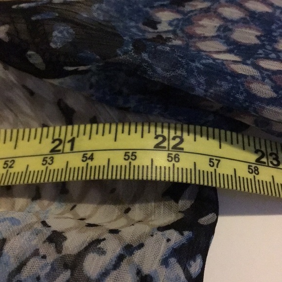 Caché Jeweled Blue Peplum Blouse, Medium - Picture 11 of 11